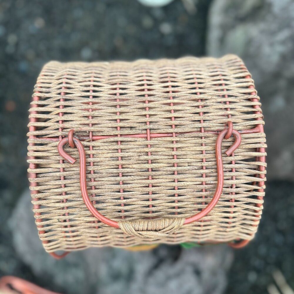 Vintage Pineapple Metal/Wicker Decor Set NWOT Wine Rack/Wall Hook Tropical Boho - Picture 7 of 13